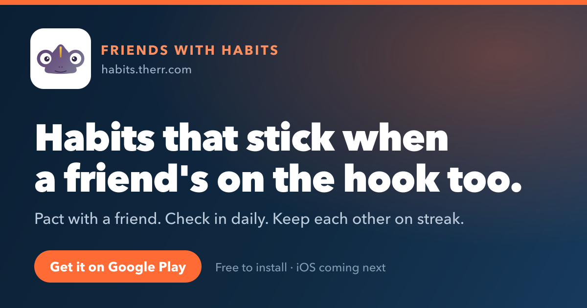 Built a partner/group habit tracker where group streaks are shared — daily check-ins post to a soc